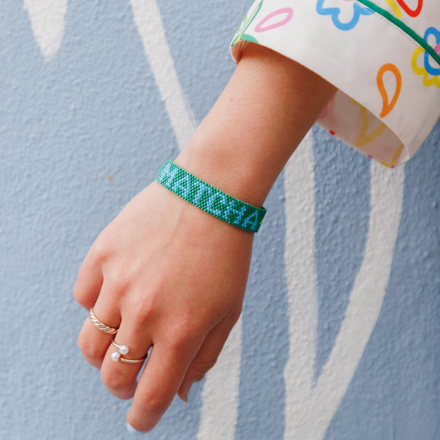 JENKI x Mira Mikati - Hand-beaded ‘Matcha Love’ Bracelet